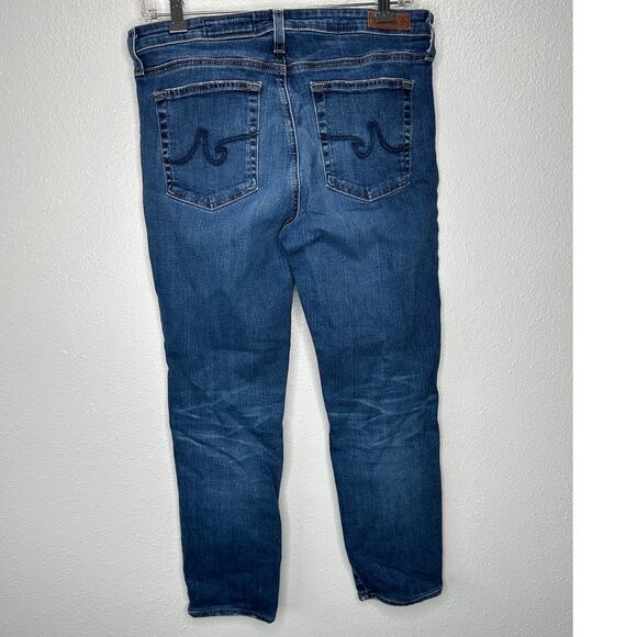 AG Medium Dark Wash Prima Cigarette Leg Whiskered Jeans 30R - Picture 5 of 13